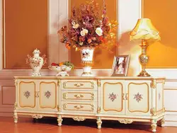 Living room interior design with chest of drawers