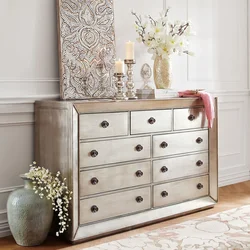 Living room interior design with chest of drawers