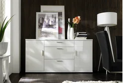 Living room interior design with chest of drawers