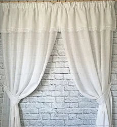 Linen curtains for the living room photo