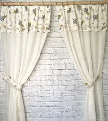 Linen curtains for the living room photo