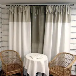 Льняные шторы для гостиной фото