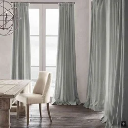 Linen curtains for the living room photo