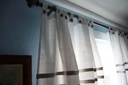 Linen curtains for the living room photo