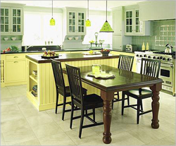 Island in the kitchen as a dining table photo