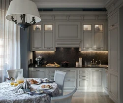 Neoclassical kitchens in the interior of the house