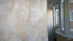Decorative plaster for kitchen walls, washable photo