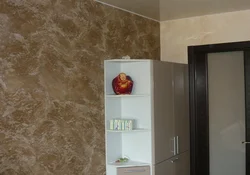 Decorative plaster for kitchen walls, washable photo