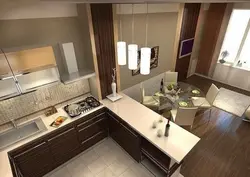 Kitchen design 16 m2 in a modern