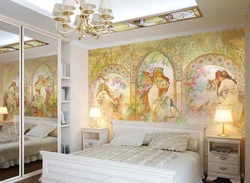 Fresco on the wall photo in the bedroom photo