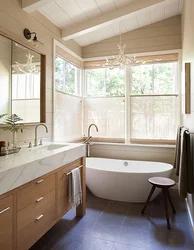 Bath room with window photo