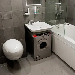Photo of a bathtub machine under the sink