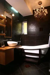 Bath interior in dark colors