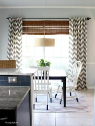 Loft style curtains in the kitchen interior