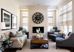 Clock in the living room interior