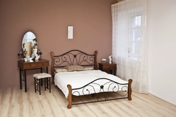 Bedroom with wrought iron bed interior