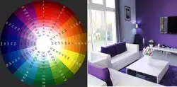 Color wheel combination in the living room interior