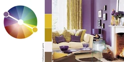 Color wheel combination in the living room interior