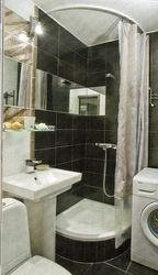 Design of a bath with shower and washing machine in Khrushchev