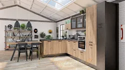 Kitchens in loft style corner photo design