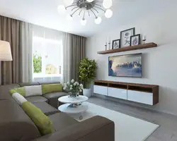 Interior of a living room in an apartment in a modern style inexpensively