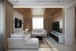 Interior of a living room in an apartment in a modern style inexpensively