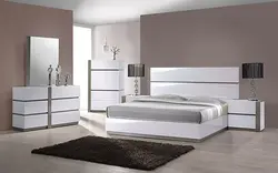 Спальны дызайн з белым гарнітурам
