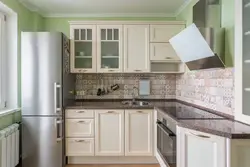 Kitchen furniture with refrigerator design photo