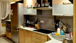 Kitchen furniture with refrigerator design photo