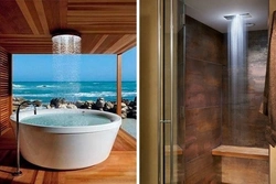 Тропический душ в ванной дизайн фото