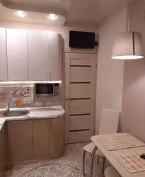 Small kitchens 6 sq m photo corner with refrigerator