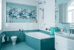 Celadon color in the bathroom interior
