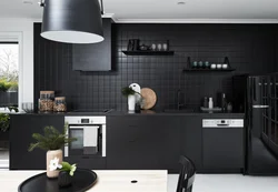 Black gray kitchen design