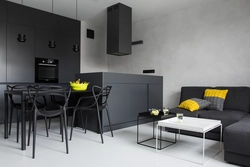 Black gray kitchen design