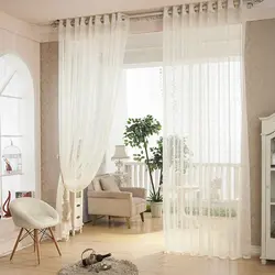 White veil in the living room photo