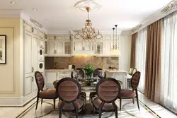 Classic living room kitchen interior