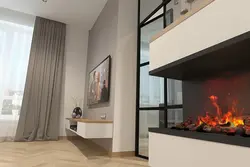 Modern Fireplace In The Apartment Photo Design