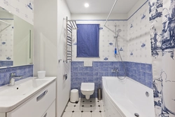 White and blue bathtub design photo