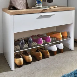 Shoe Rack With Soft Seat In The Hallway Photo