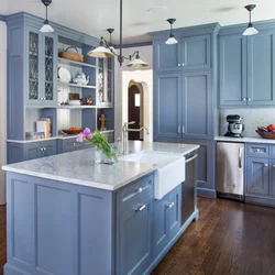 Blue Gray Kitchen Color Photo