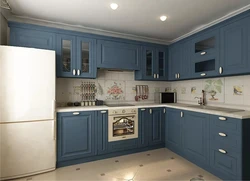 Сине серый цвет кухни фото