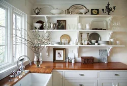 How to design shelves in the kitchen photo