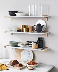 How to design shelves in the kitchen photo