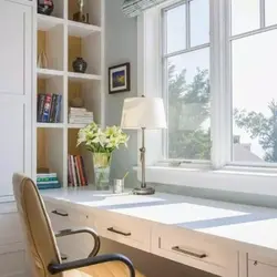 Bedroom interior table by the window