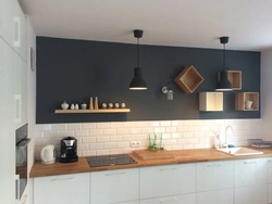 Photo of a modern kitchen without top drawers