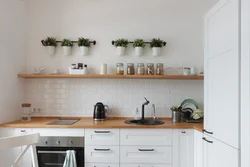 Фото кухни без верхних ящиков современной
