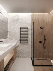 Bathroom tiles marble and wood photo