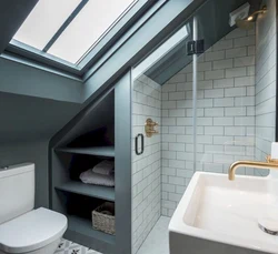 Ванная комната под лестницей дизайн