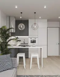 Kitchen design in a studio apartment 25 sq m