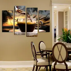 Painting for the kitchen in a modern style above the table photo